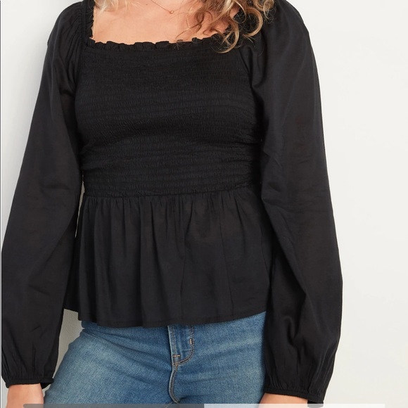 Ruffles Square-Neck Smocked Blouse - Picture 2 of 2